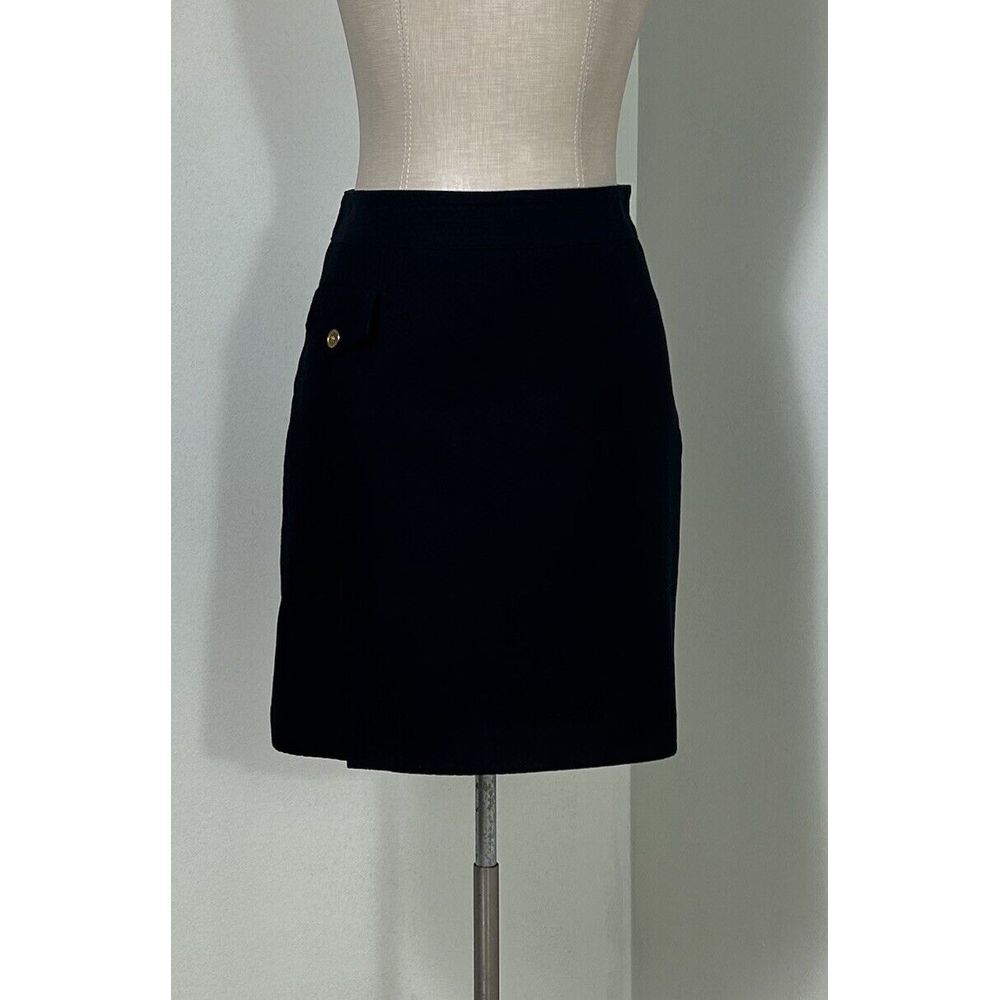 J. McLAUGHLIN Skirt Black Textured A-Line‎ Straight Pencil Lined Career Size 6